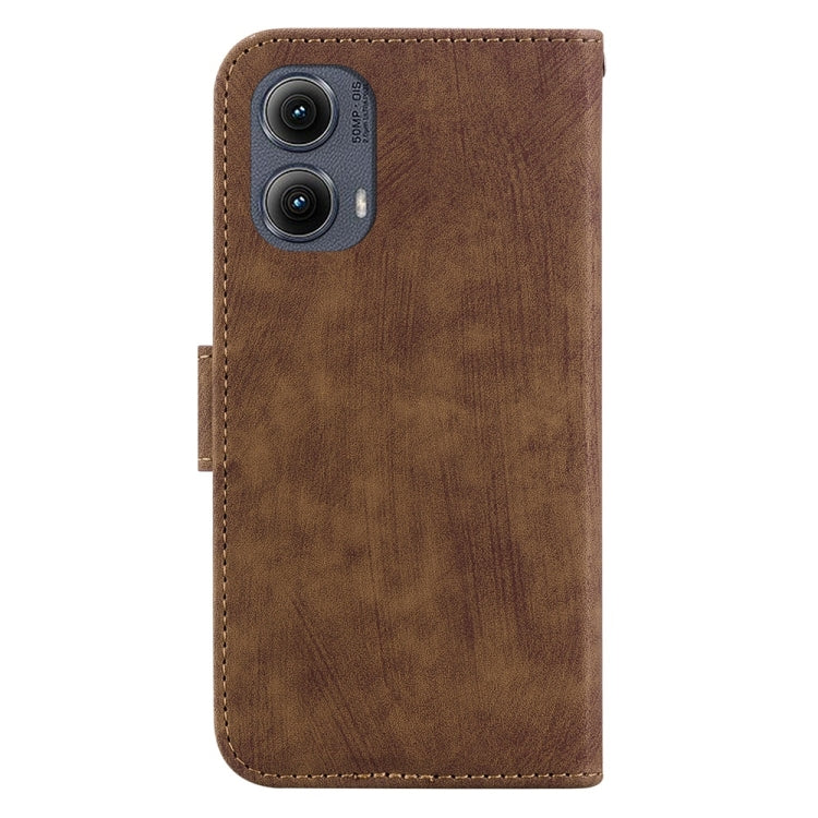 For Motorola Edge 2024 Little Tiger Embossed Leather Phone Case(Brown) - Motorola Cases by PMC Jewellery | Online Shopping South Africa | PMC Jewellery | Buy Now Pay Later Mobicred