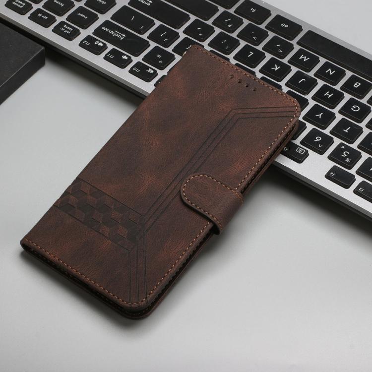 For iPhone 17 Cubic Skin Feel Flip Leather Phone Case(Brown) - free shipping - PMc TechLife - Order now!