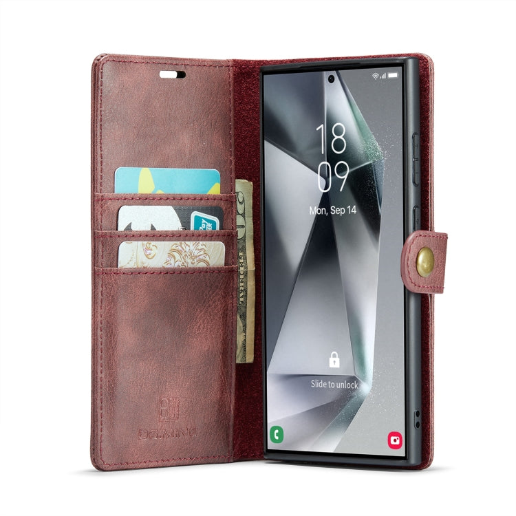 For Samsung Galaxy S24 Ultra 5G DG.MING Crazy Horse Texture Detachable Magnetic Leather Case(Red) - free shipping - PMC Jewellery - Order now!