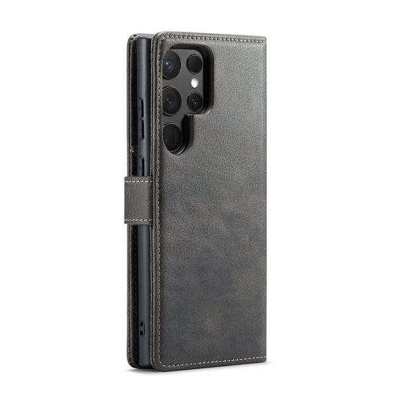For Samsung Galaxy S24 Ultra 5G DG.MING Crazy Horse Texture Detachable Magnetic Leather Case(Grey)