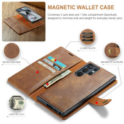 For Samsung Galaxy S24 Ultra 5G DG.MING Crazy Horse Texture Detachable Magnetic Leather Case(Brown)