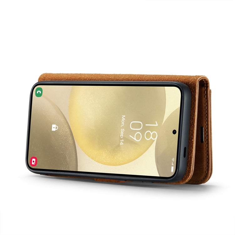 For Samsung Galaxy S24+ 5G DG.MING Crazy Horse Texture Detachable Magnetic Leather Case(Brown)
