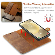 For Samsung Galaxy S24+ 5G DG.MING Crazy Horse Texture Detachable Magnetic Leather Case(Brown)