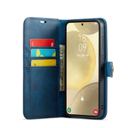 For Samsung Galaxy S24+ 5G DG.MING Crazy Horse Texture Detachable Magnetic Leather Case(Blue)