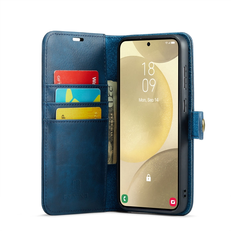 For Samsung Galaxy S24+ 5G DG.MING Crazy Horse Texture Detachable Magnetic Leather Case(Blue)