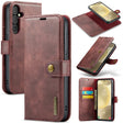 For Samsung Galaxy S24 5G DG.MING Crazy Horse Texture Detachable Magnetic Leather Case(Red) - free shipping - PMC Jewellery - Order now!