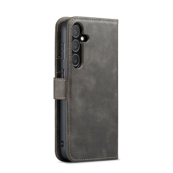 For Samsung Galaxy S24 5G DG.MING Crazy Horse Texture Detachable Magnetic Leather Case(Grey)