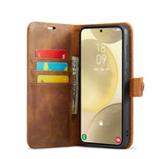 For Samsung Galaxy S24 5G DG.MING Crazy Horse Texture Detachable Magnetic Leather Case(Brown)