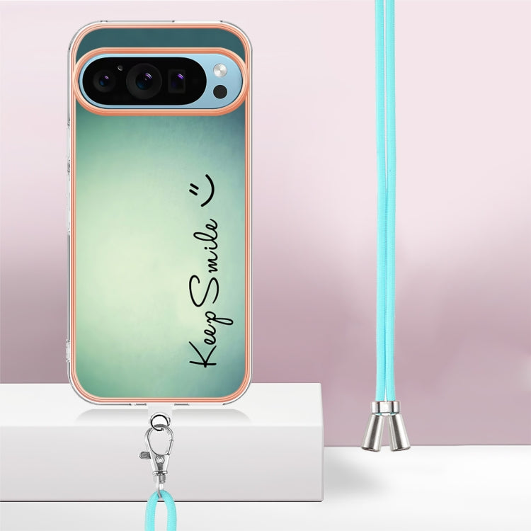 For Google Pixel 9 / 9 Pro Electroplating Dual-side IMD Phone Case with Lanyard(Smile) - Google Cases by PMC TechLife | Online Shopping South Africa | PMC TechLife | Buy Now Pay Later Mobicred