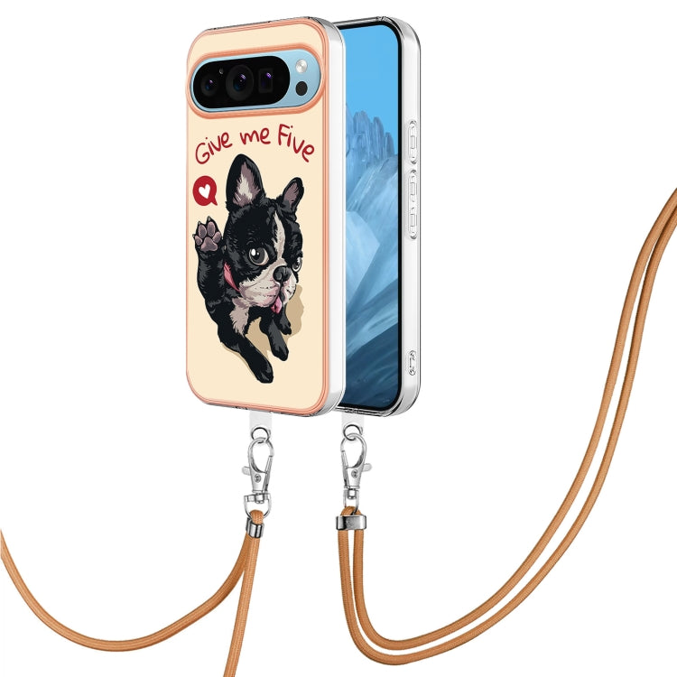 For Google Pixel 9 Pro XL Electroplating Dual-side IMD Phone Case with Lanyard(Lucky Dog) - Google Cases by PMC TechLife | Online Shopping South Africa | PMC TechLife | Buy Now Pay Later Mobicred