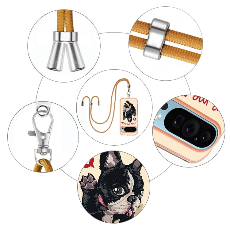 For Google Pixel 9 Pro XL Electroplating Dual-side IMD Phone Case with Lanyard(Lucky Dog) - Google Cases by PMC TechLife | Online Shopping South Africa | PMC TechLife | Buy Now Pay Later Mobicred