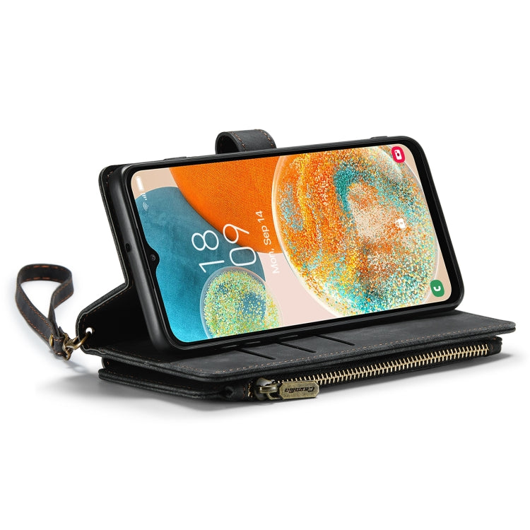For Samsung Galaxy A23 CaseMe C30 Card Slots Zipper Wallet Leather Phone Case(Black) - free shipping - PMC Jewellery - Order now!