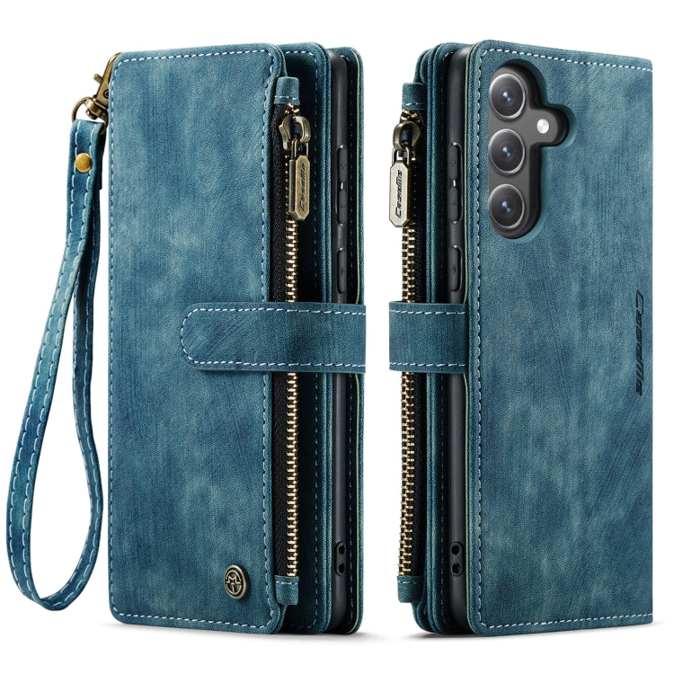 For Samsung Galaxy S23 FE CaseMe C30 Card Slots Zipper Wallet Leather Phone Case(Blue) - free shipping - PMC Jewellery - Order now!
