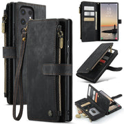 For Samsung Galaxy S24 Ultra 5G CaseMe C30 Card Slots Zipper Wallet Leather Phone Case(Black)