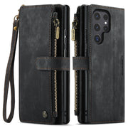 For Samsung Galaxy S24 Ultra 5G CaseMe C30 Card Slots Zipper Wallet Leather Phone Case(Black)