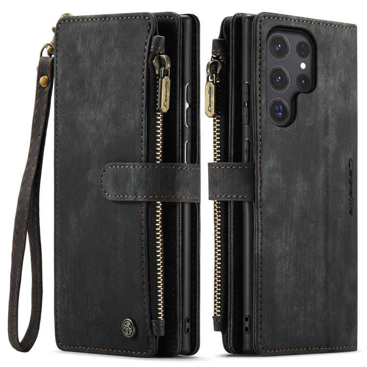 For Samsung Galaxy S24 Ultra 5G CaseMe C30 Card Slots Zipper Wallet Leather Phone Case(Black)