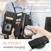 For Samsung Galaxy S24 Ultra 5G CaseMe C30 Card Slots Zipper Wallet Leather Phone Case(Black)