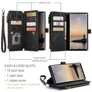 For Samsung Galaxy S24 Ultra 5G CaseMe C30 Card Slots Zipper Wallet Leather Phone Case(Black)