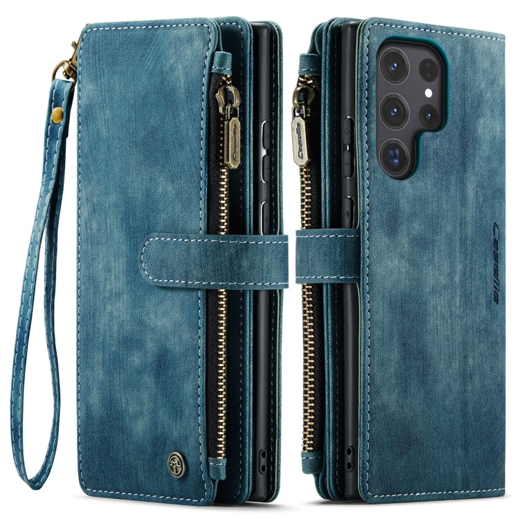 For Samsung Galaxy S24 Ultra 5G CaseMe C30 Card Slots Zipper Wallet Leather Phone Case(Blue) - Galaxy S24 Ultra 5G Cases by CaseMe | Online Shopping South Africa | PMC TechLife | Buy Now Pay Later Mobicred