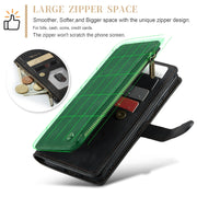 For Samsung Galaxy S24+ 5G CaseMe C30 Card Slots Zipper Wallet Leather Phone Case(Black)