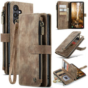 For Samsung Galaxy S24+ 5G CaseMe C30 Card Slots Zipper Wallet Leather Phone Case(Brown)