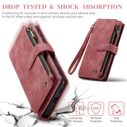 For Samsung Galaxy S24+ 5G CaseMe C30 Card Slots Zipper Wallet Leather Phone Case(Red)