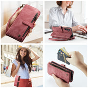 For Samsung Galaxy S24+ 5G CaseMe C30 Card Slots Zipper Wallet Leather Phone Case(Red)