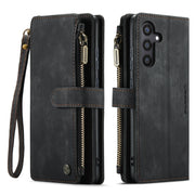 For Samsung Galaxy S24 5G CaseMe C30 Card Slots Zipper Wallet Leather Phone Case(Black)