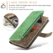 For Samsung Galaxy S24 5G CaseMe C30 Card Slots Zipper Wallet Leather Phone Case(Brown)