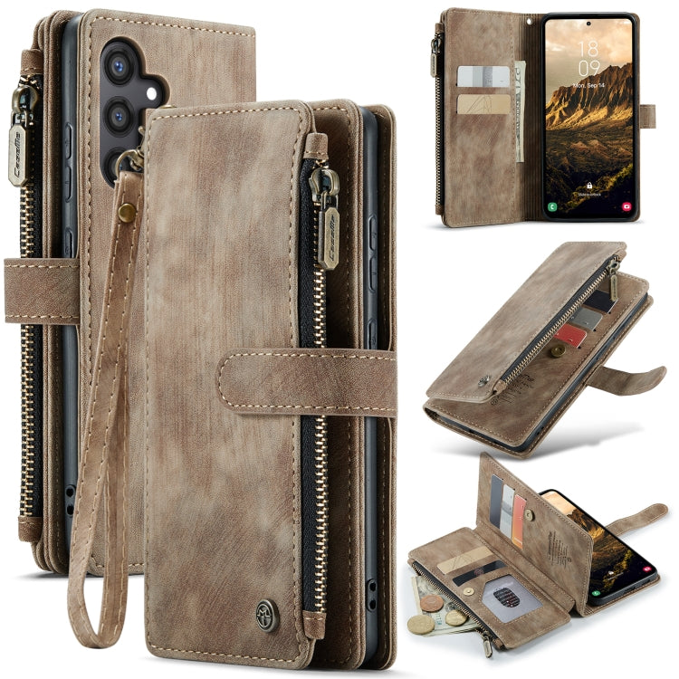 For Samsung Galaxy S24 5G CaseMe C30 Card Slots Zipper Wallet Leather Phone Case(Brown) - free shipping - PMC Jewellery - Order now!