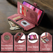 For Samsung Galaxy S24 5G CaseMe C30 Card Slots Zipper Wallet Leather Phone Case(Red)