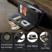 For Samsung Galaxy A15 CaseMe C30 Card Slots Zipper Wallet Leather Phone Case(Black)