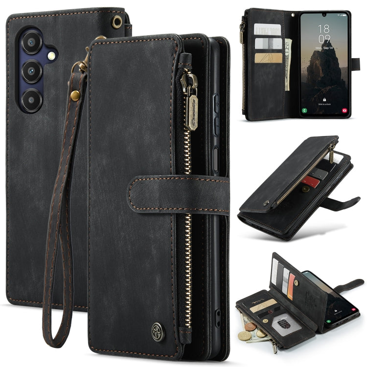 For Samsung Galaxy A25 4G CaseMe C30 Card Slots Zipper Wallet Leather Phone Case(Black) - free shipping - PMC Jewellery - Order now!