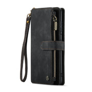 For Samsung Galaxy A25 4G CaseMe C30 Card Slots Zipper Wallet Leather Phone Case(Black)