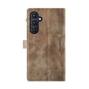 For Samsung Galaxy A25 4G CaseMe C30 Card Slots Zipper Wallet Leather Phone Case(Brown)