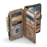 For Samsung Galaxy A25 4G CaseMe C30 Card Slots Zipper Wallet Leather Phone Case(Brown)