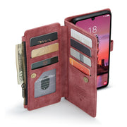 For Samsung Galaxy A25 4G CaseMe C30 Card Slots Zipper Wallet Leather Phone Case(Red)