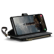 For Samsung Galaxy A55 5G CaseMe C30 Card Slots Zipper Wallet Leather Phone Case(Black)