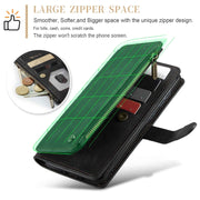 For Samsung Galaxy A55 5G CaseMe C30 Card Slots Zipper Wallet Leather Phone Case(Black)