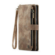 For Samsung Galaxy A55 5G CaseMe C30 Card Slots Zipper Wallet Leather Phone Case(Brown)