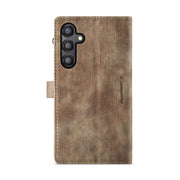 For Samsung Galaxy A55 5G CaseMe C30 Card Slots Zipper Wallet Leather Phone Case(Brown)