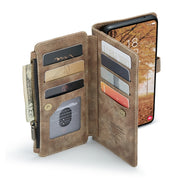 For Samsung Galaxy A55 5G CaseMe C30 Card Slots Zipper Wallet Leather Phone Case(Brown)