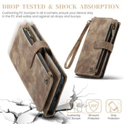 For Samsung Galaxy A55 5G CaseMe C30 Card Slots Zipper Wallet Leather Phone Case(Brown)