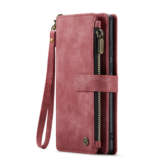 For Samsung Galaxy A55 5G CaseMe C30 Card Slots Zipper Wallet Leather Phone Case(Red)