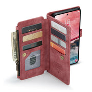 For Samsung Galaxy A55 5G CaseMe C30 Card Slots Zipper Wallet Leather Phone Case(Red)