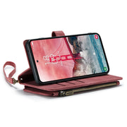 For Samsung Galaxy A55 5G CaseMe C30 Card Slots Zipper Wallet Leather Phone Case(Red)