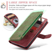 For Samsung Galaxy A55 5G CaseMe C30 Card Slots Zipper Wallet Leather Phone Case(Red)