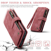 For Samsung Galaxy A55 5G CaseMe C30 Card Slots Zipper Wallet Leather Phone Case(Red)