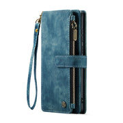 For Samsung Galaxy A55 5G CaseMe C30 Card Slots Zipper Wallet Leather Phone Case(Blue)