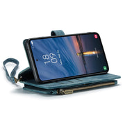 For Samsung Galaxy A55 5G CaseMe C30 Card Slots Zipper Wallet Leather Phone Case(Blue)